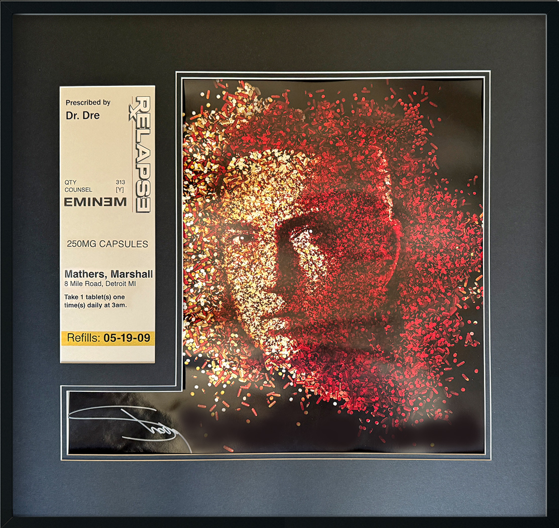 EMINEM custom 34×36 RELAPSE mat for signed limited edition PRINT