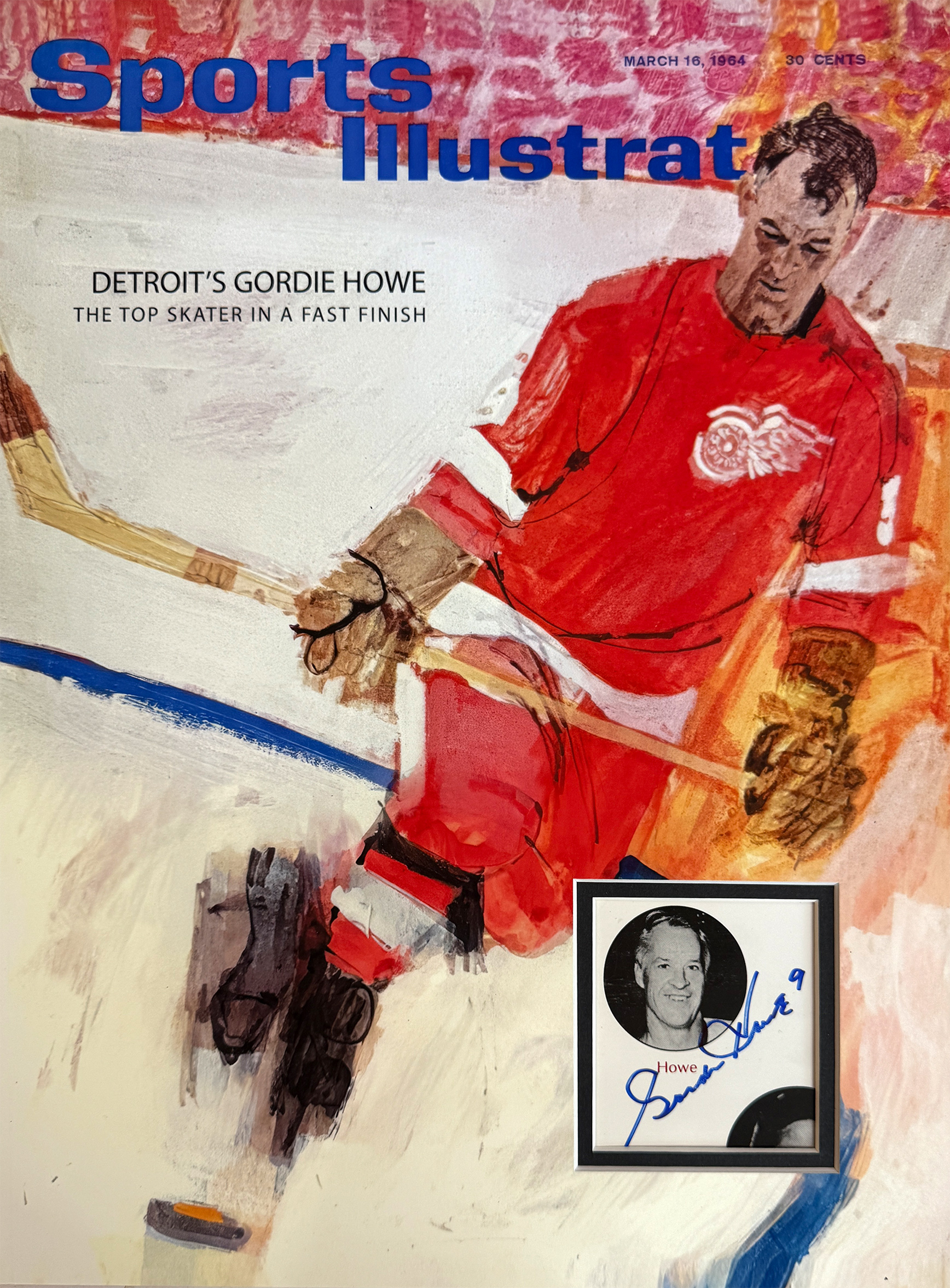 SPORTS ILLUSTRATED custom 12×16 mat for GORDIE HOWE cut autograph