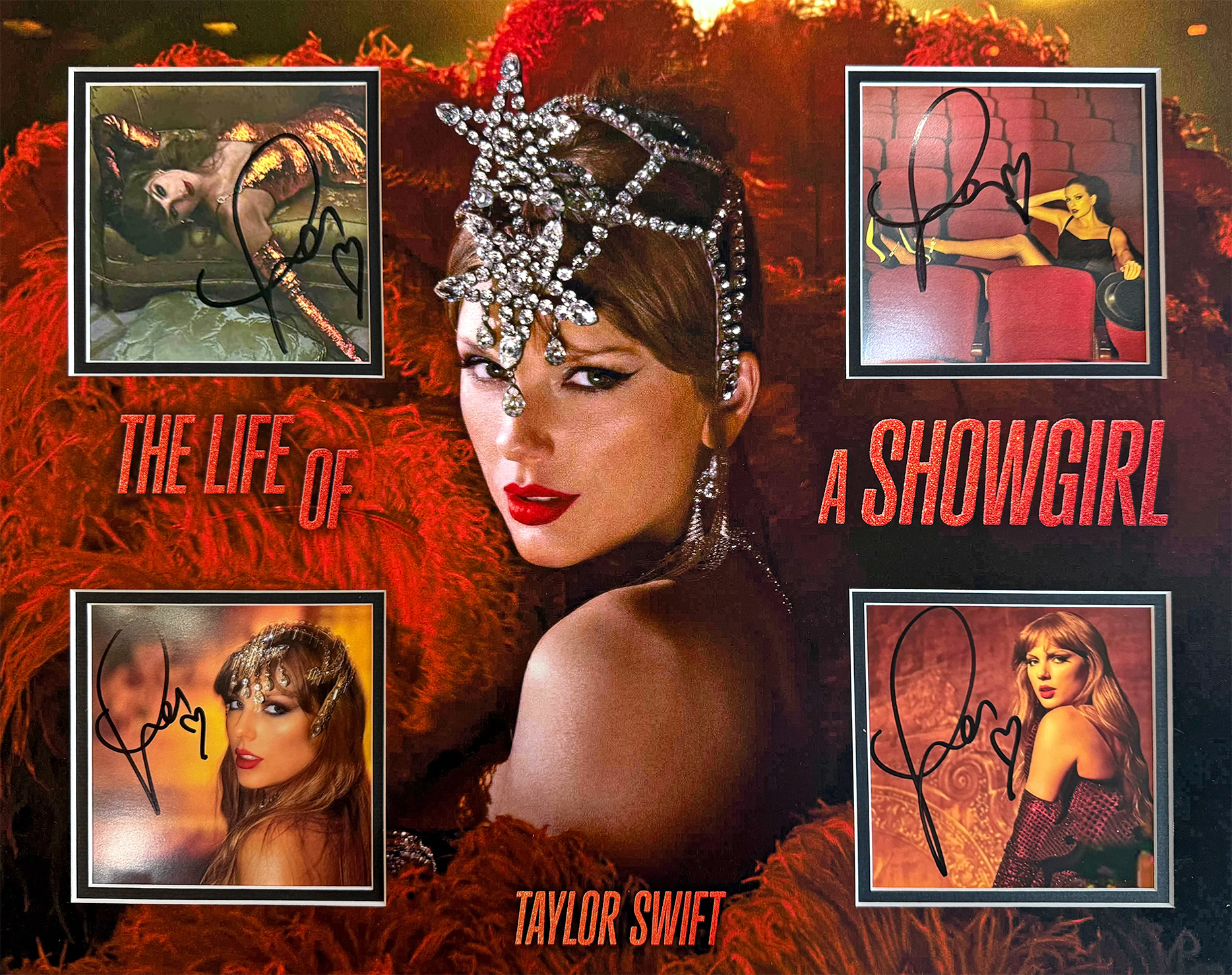 ORDER HERE – 16×20 Custom SHOWGIRL Mat for 4 Taylor Swift signed CD inserts