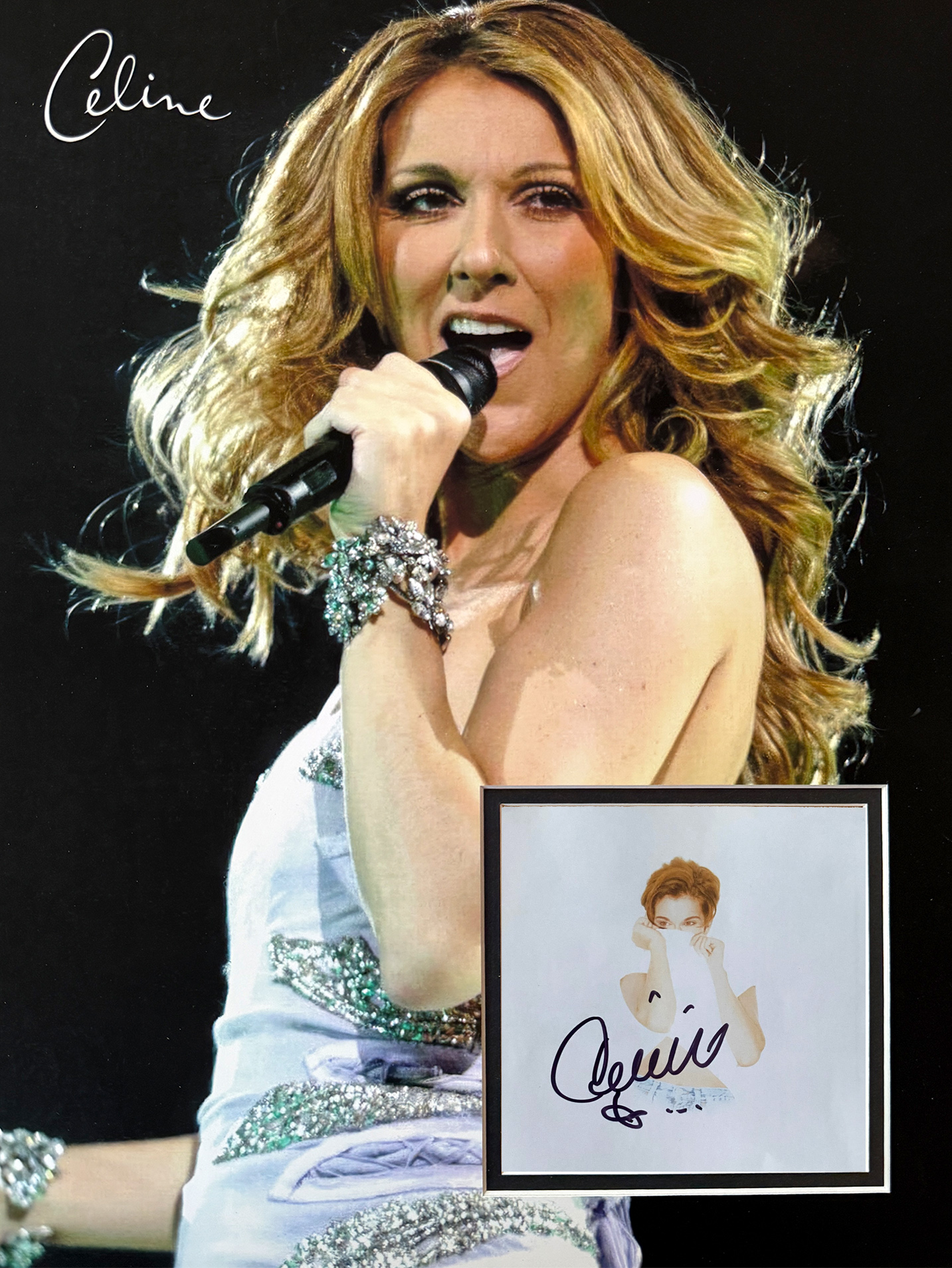 CELINE DION custom 12×16 mats for signed CD cover