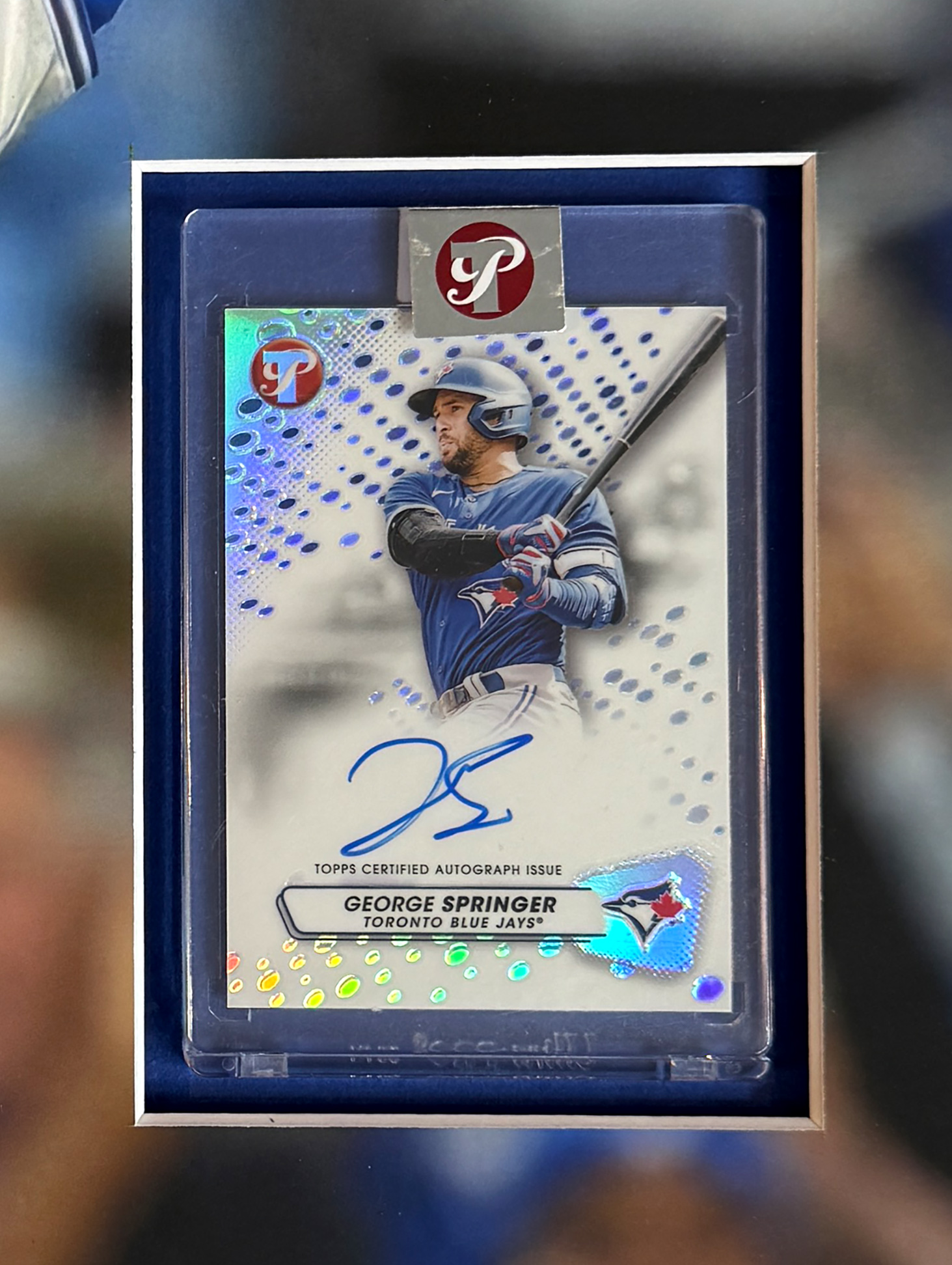 GEORGE SPRINGER custom 12×16 mat for autographed TOPPS card