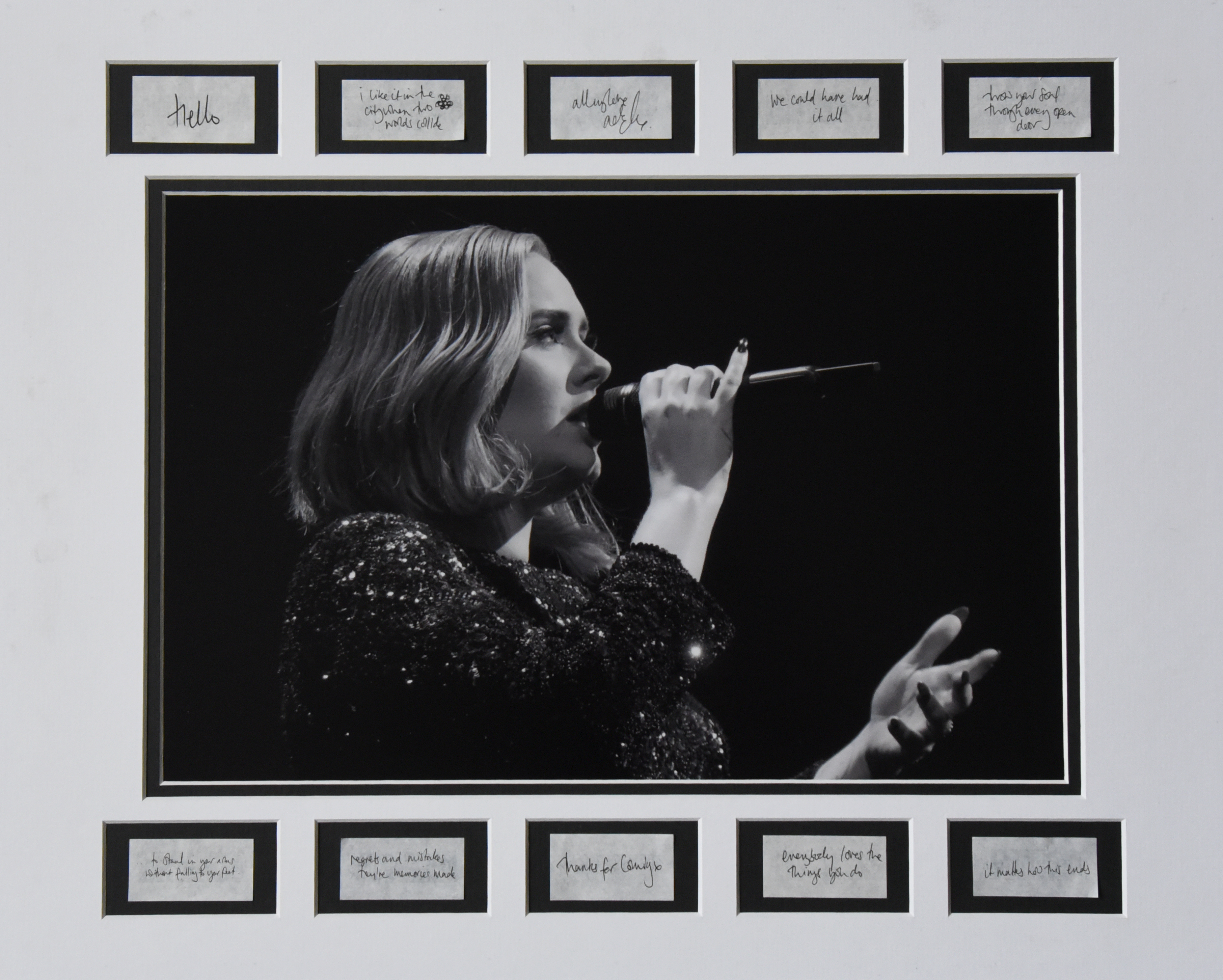 matTV: ADELE custom 16×20 CONFETTI mat display from 2016 World Tour