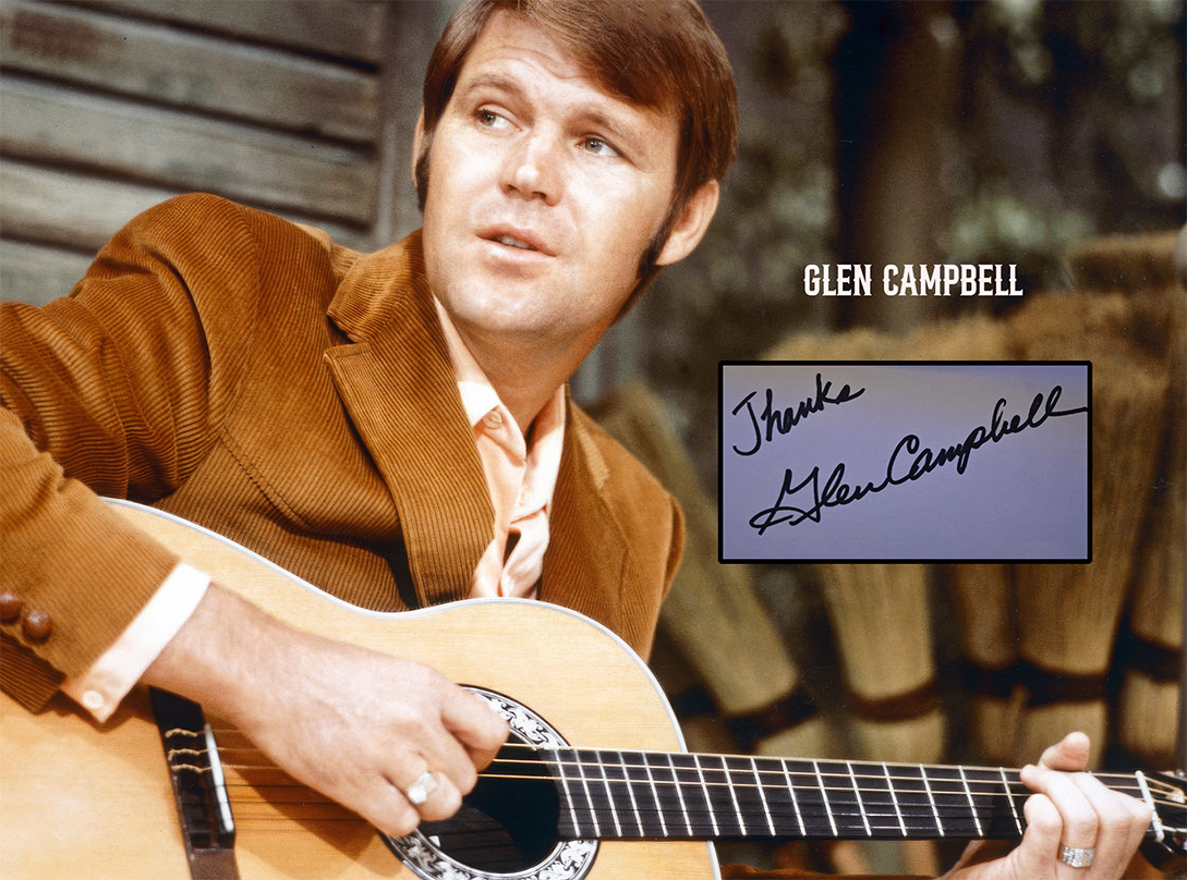 GLEN CAMPBELL custom 12×16 mat designs for index card autograph