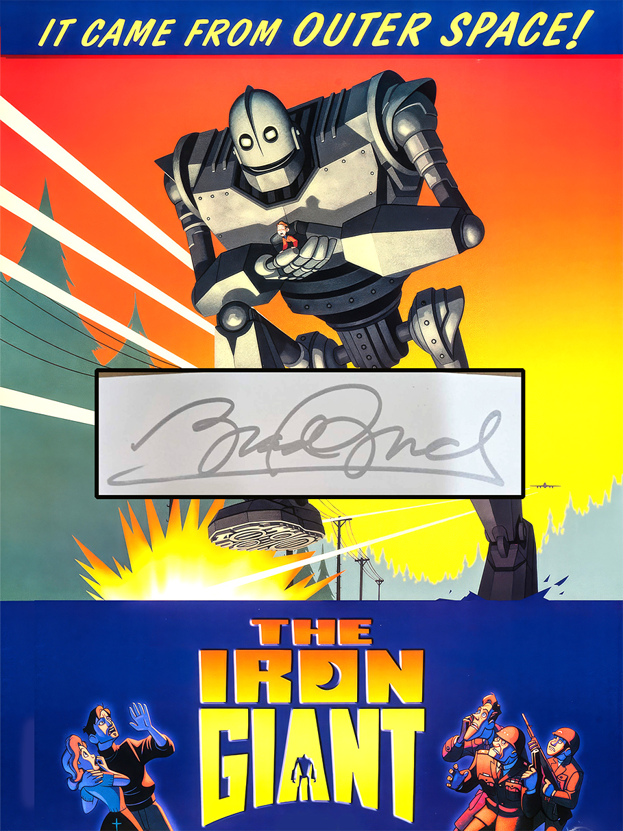 THE IRON GIANT custom 12×16 mat designs for director BRAD BIRD cut autograph