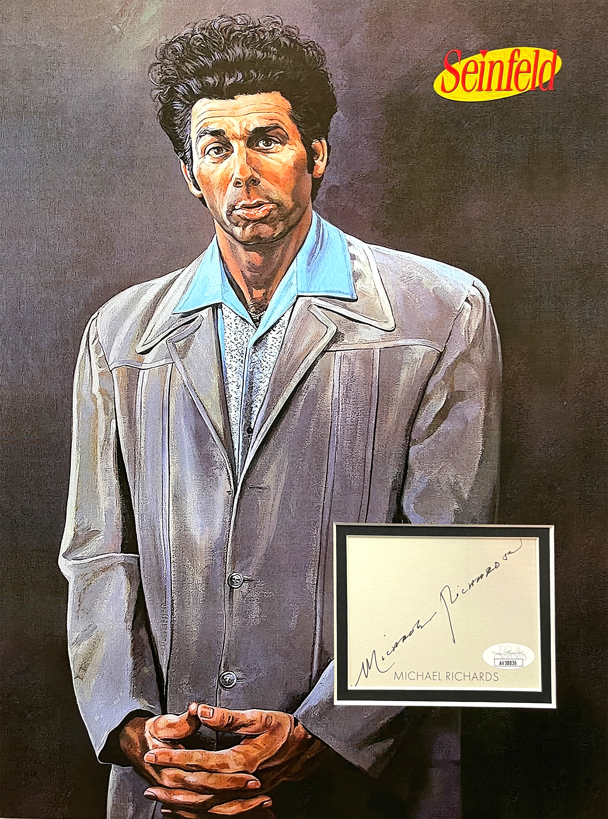 matTV: SEINFELD custom 12×16 KRAMER PAINTING mat for Michael Richards signed book plate