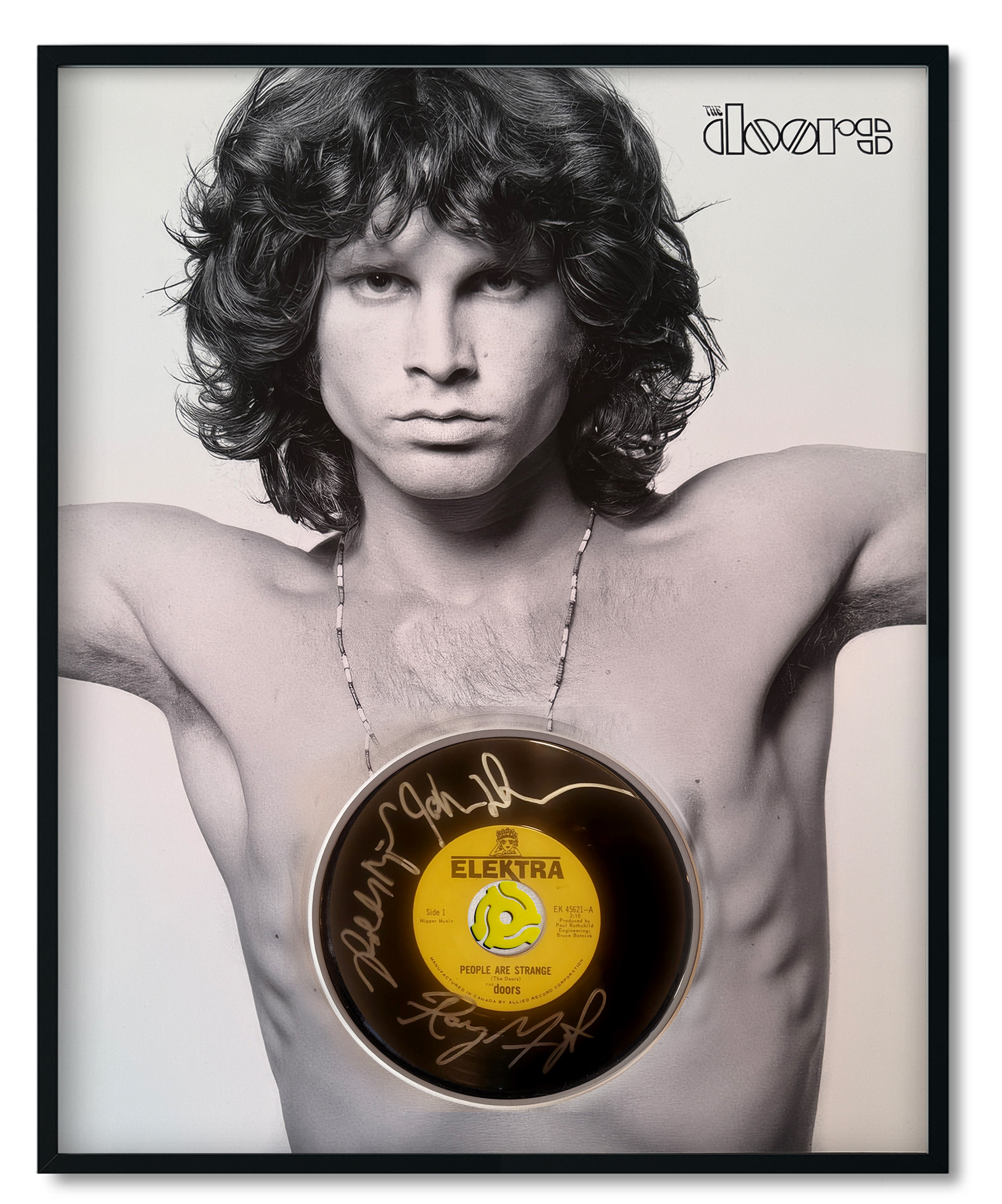 THE DOORS custom 12×16 mat for signed 45 vinyl