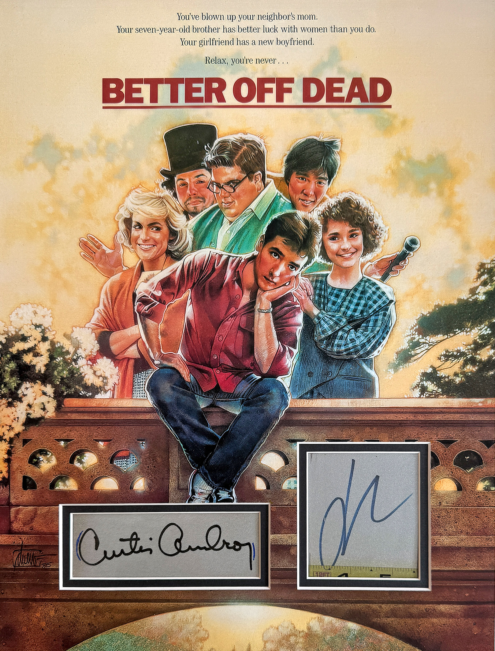 BETTER OFF DEAD Custom 12×16 inch Mat for Cusack and Armstrong Autographs