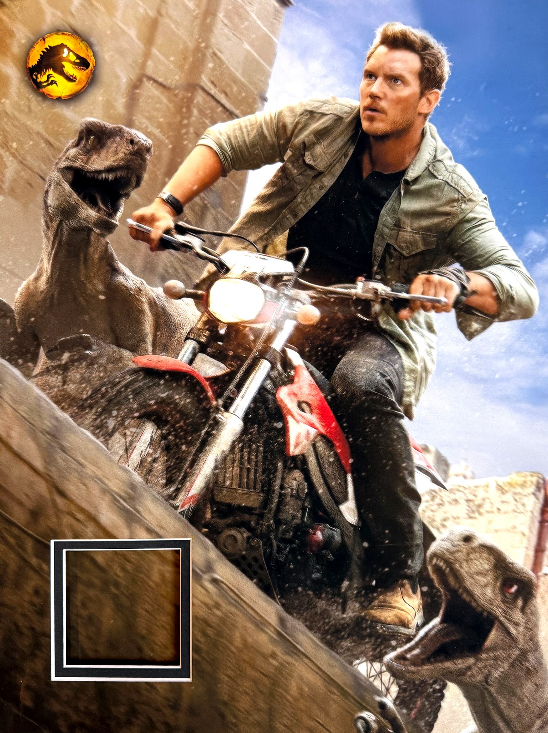 JURASSIC WORLD custom 12×16 mat for CHRIS PRATT cut autograph