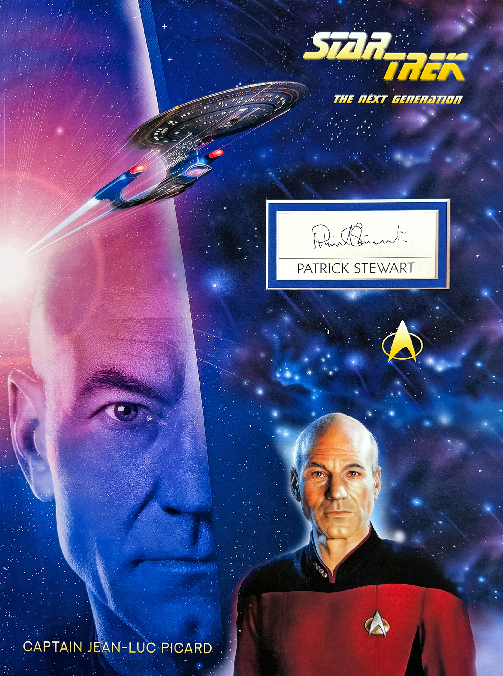 matTV: STAR TREK Custom 12×16 inch Captain Picard Mat for Patrick Stewart Book Page Autograph