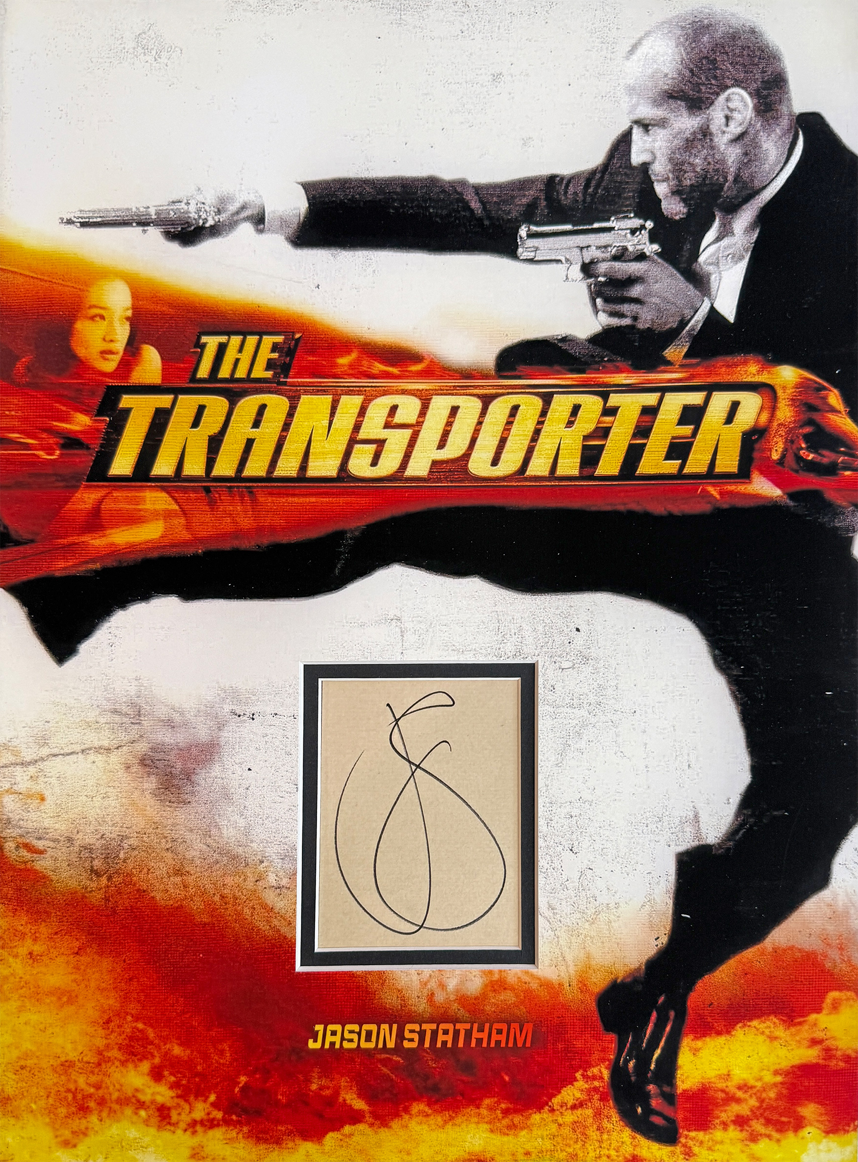 JASON STATHAM Custom 12×16 inch TRANSPORTER Mat for Cut Autograph