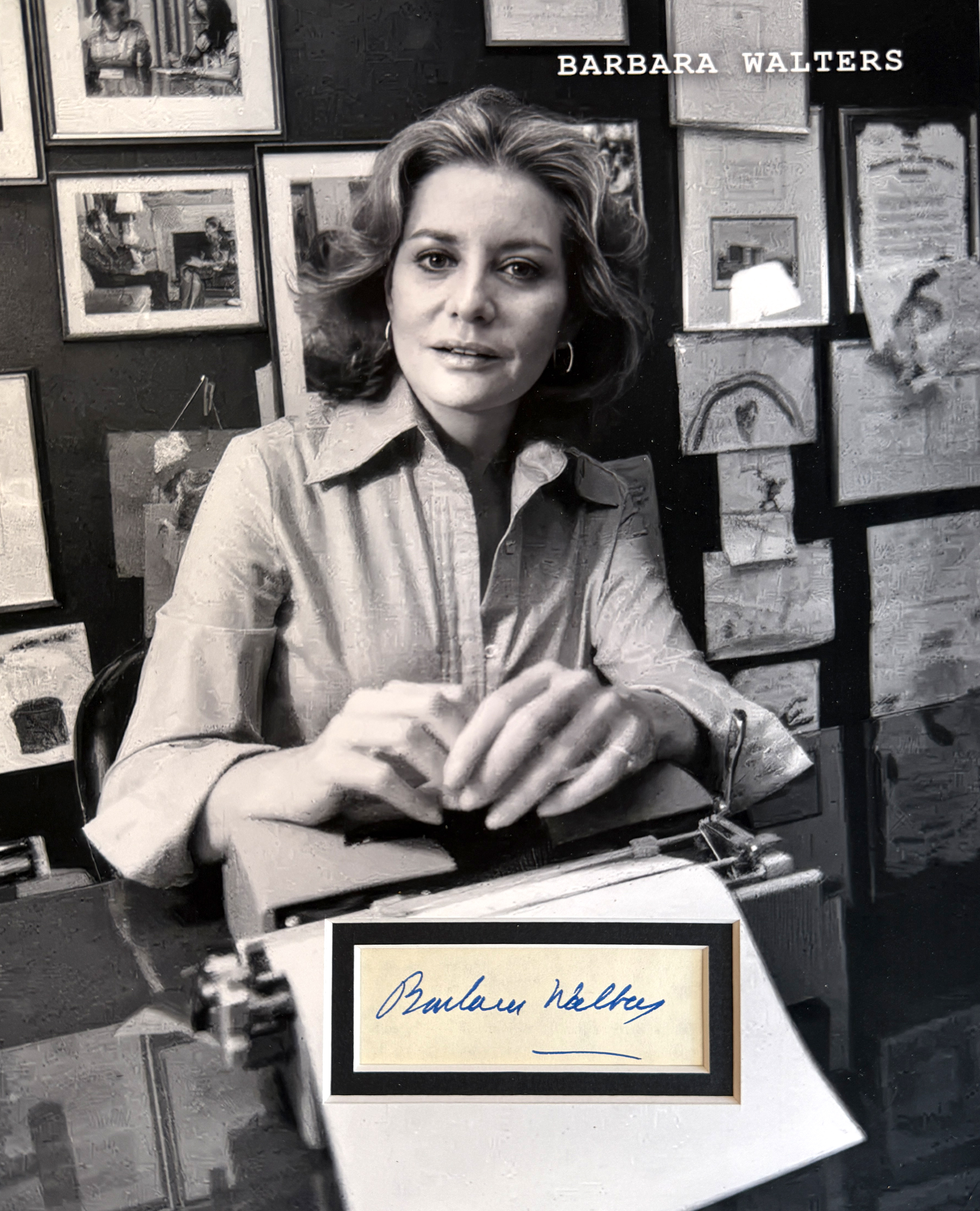 BARBARA WALTERS Custom 8×10 inch Mat for Autographed Book Page