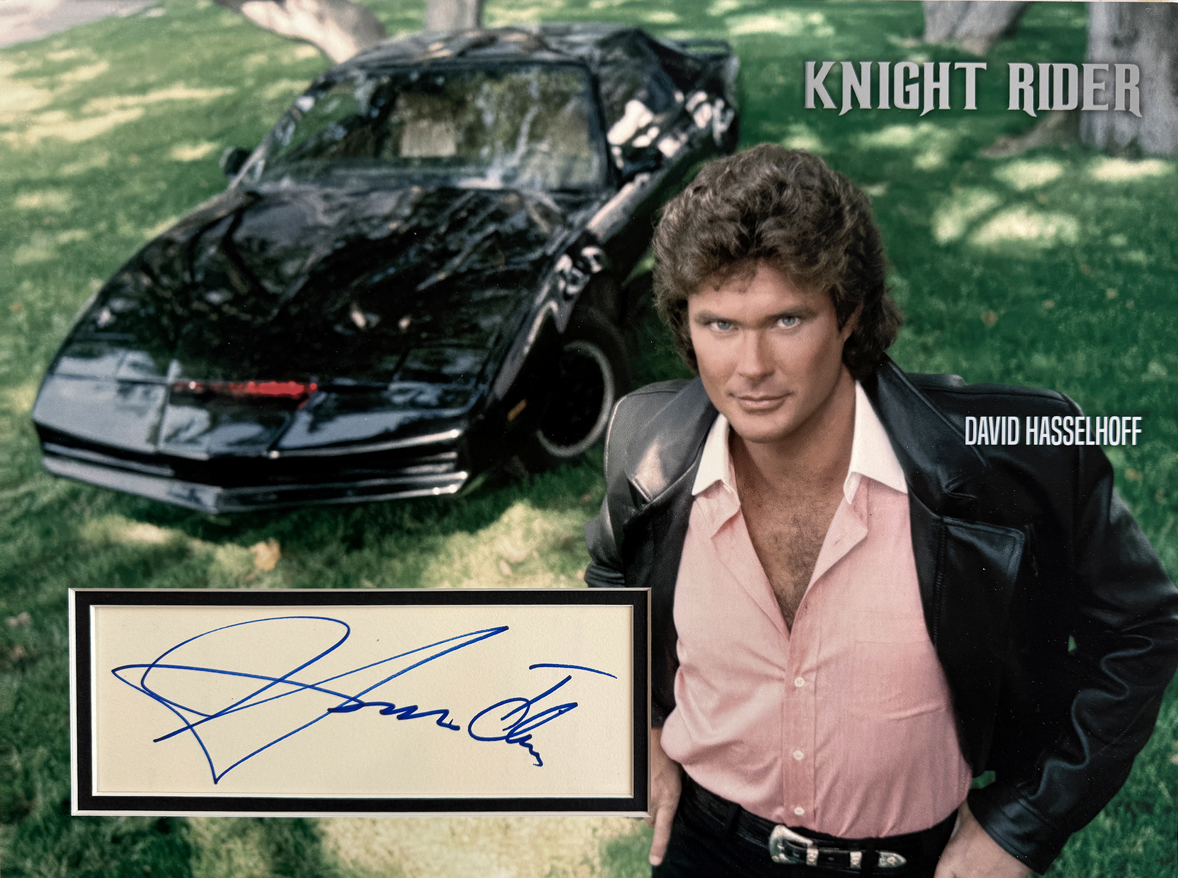 KNIGHT RIDER custom 12×16 mat for DAVID HASSELHOFF autograph cut
