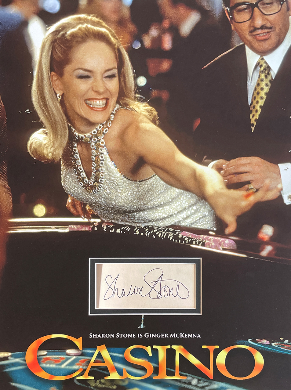 CASINO custom 12×16 mat for SHARON STONE book page autograph