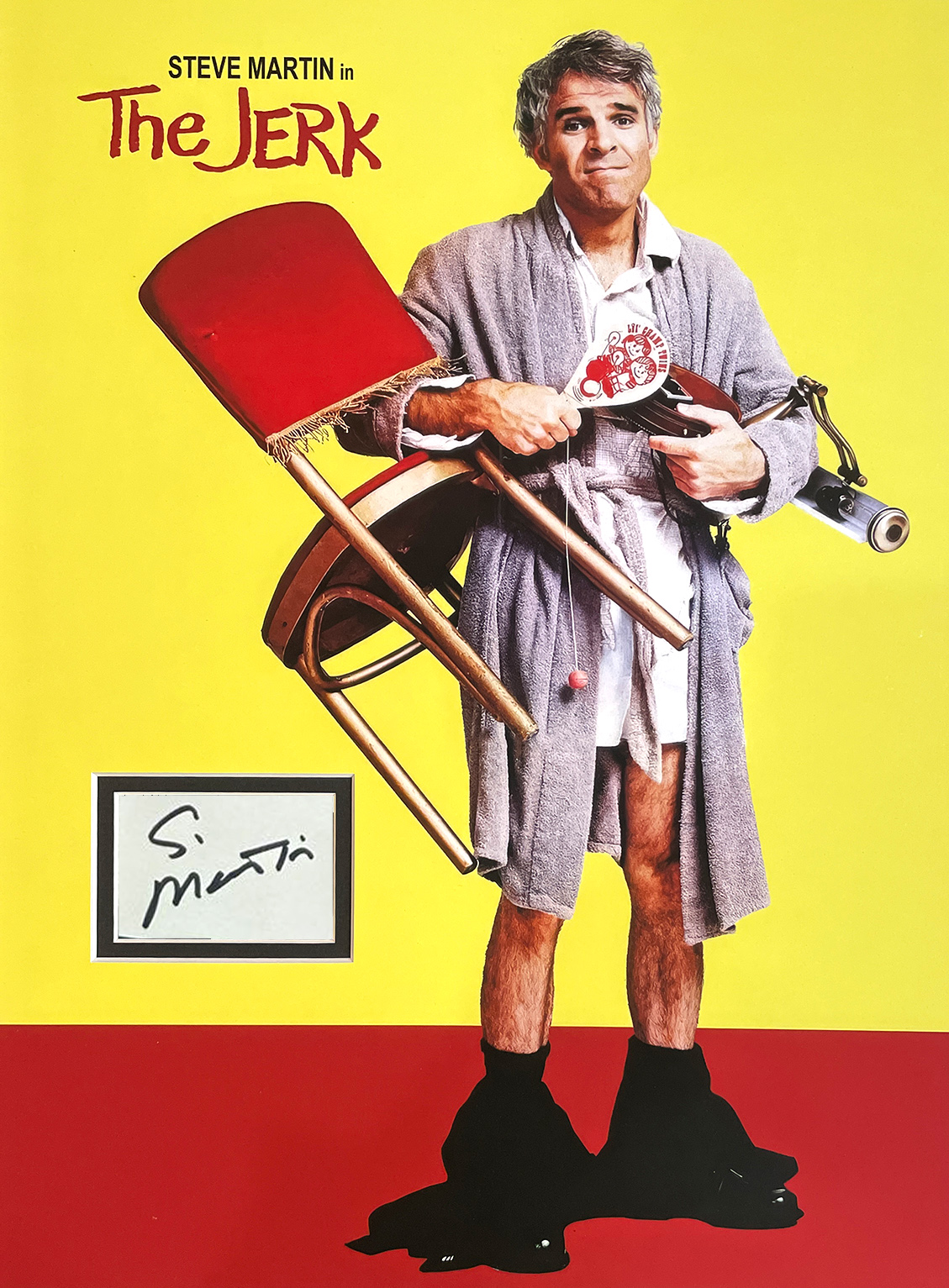 THE JERK custom 12×16 mat for STEVE MARTIN book page cut autograph