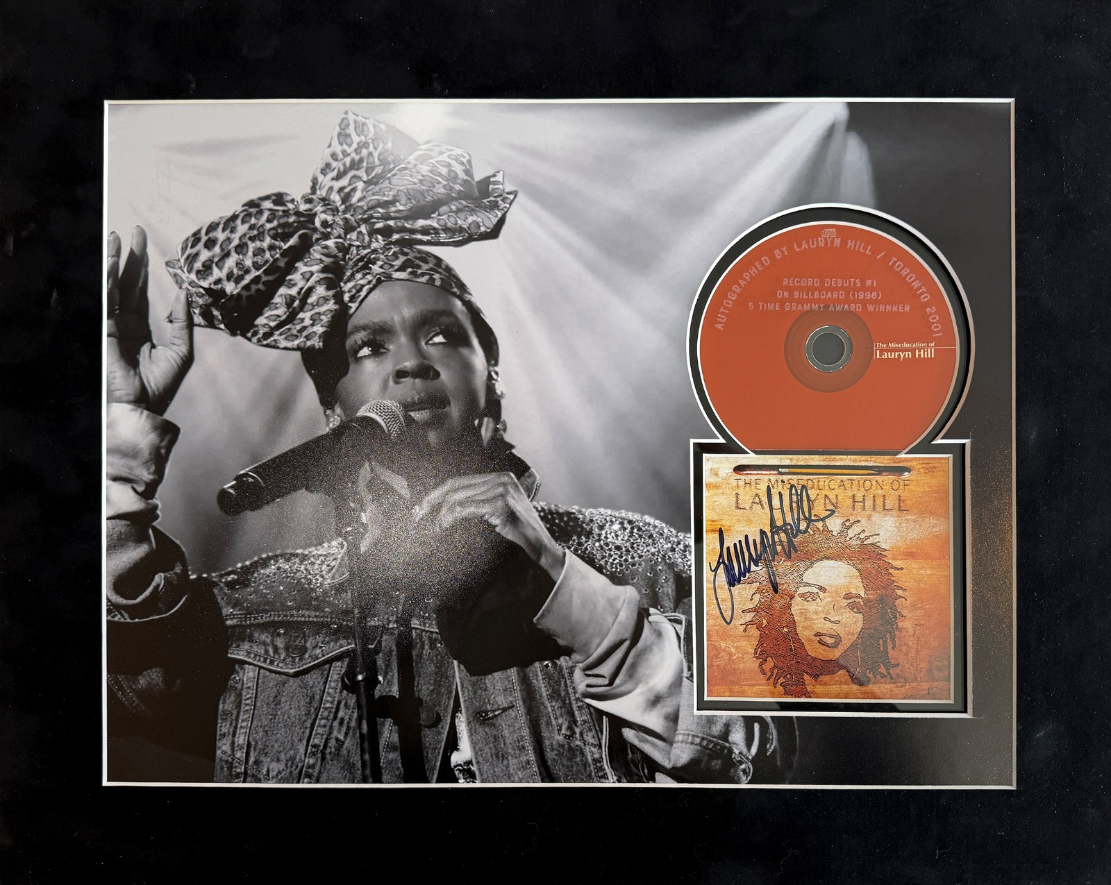 LAURYN HILL Custom 16×20 Mat for Signed MISEDUCATION CD Insert