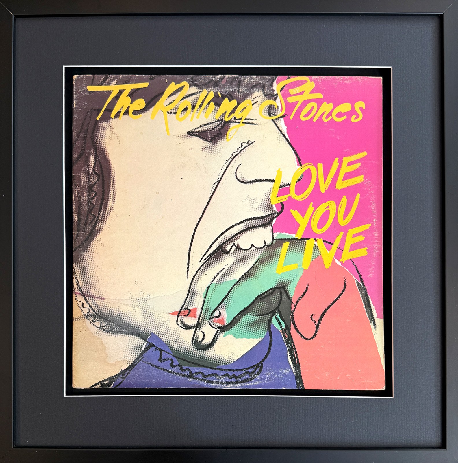 THE ROLLING STONES Custom 17×17 inch Mat for Signed Love You Live Album Cover