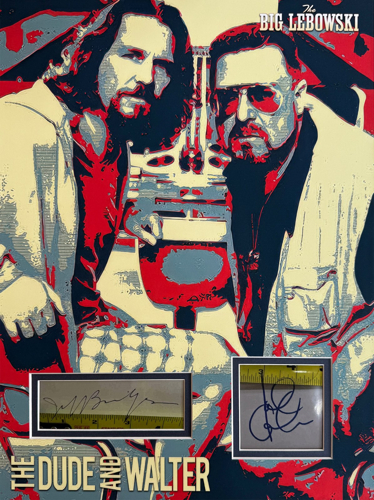 THE BIG LEBOWSKI Custom 12×16 inch Mat for Dual Cut Signatures — JEFF BRIDGES and JOHN GOODMAN
