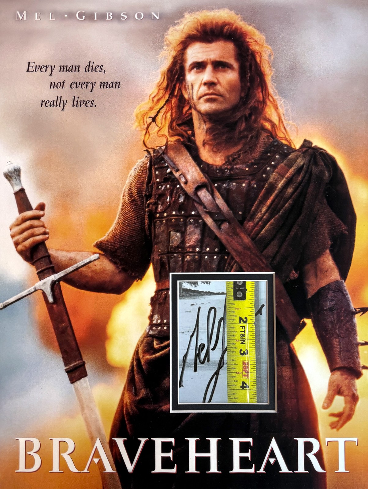 BRAVEHEART Custom 12×16 inch Mat for MEL GIBSON Cut Autograph