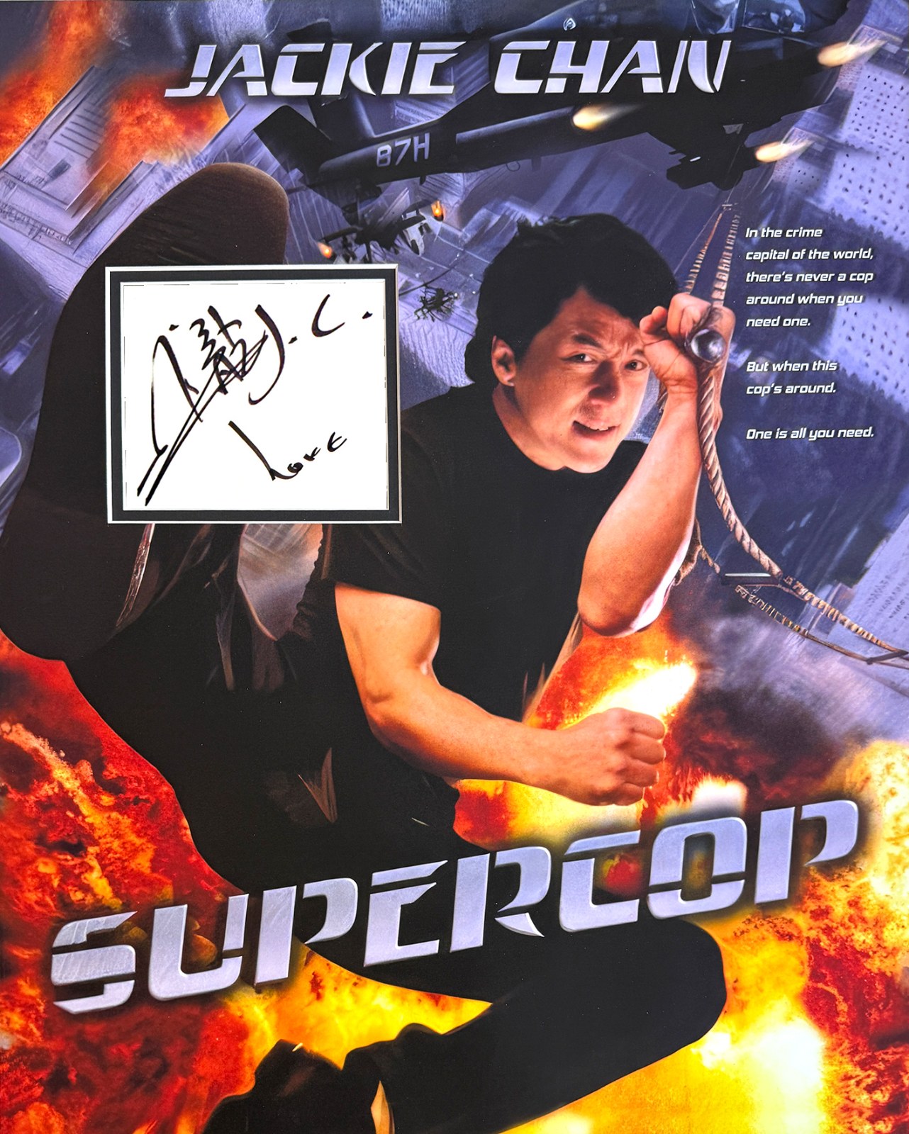 SUPERCOP Custom 12×16 inch Mat for JACKIE CHAN Signed Book Page Cut