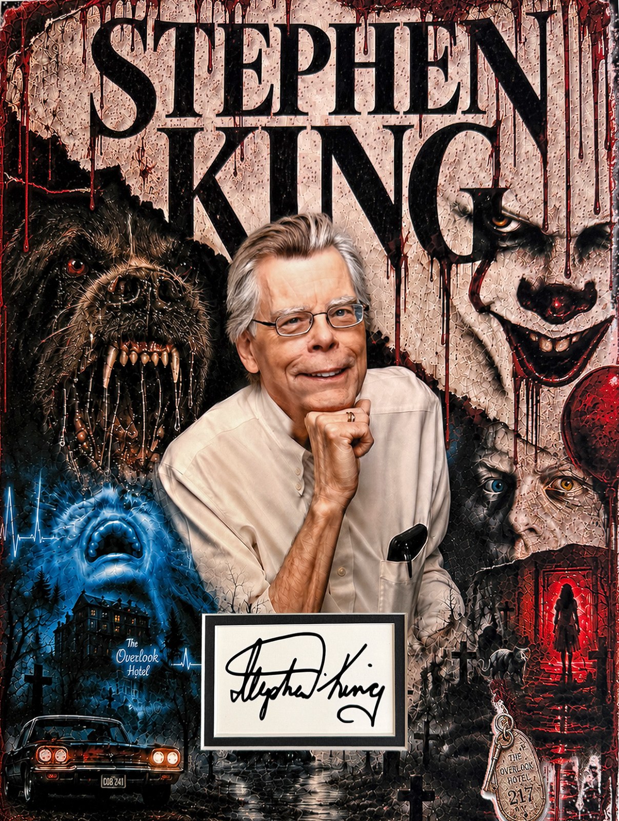 STEPHEN KING Custom 12×16 inch Mat for Signed Cut Book Page