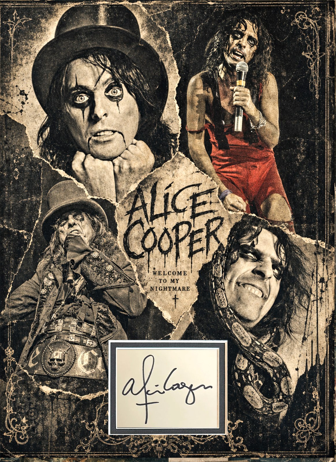 ALICE COOPER Custom 12×16 inch Mat for Signed Book Page