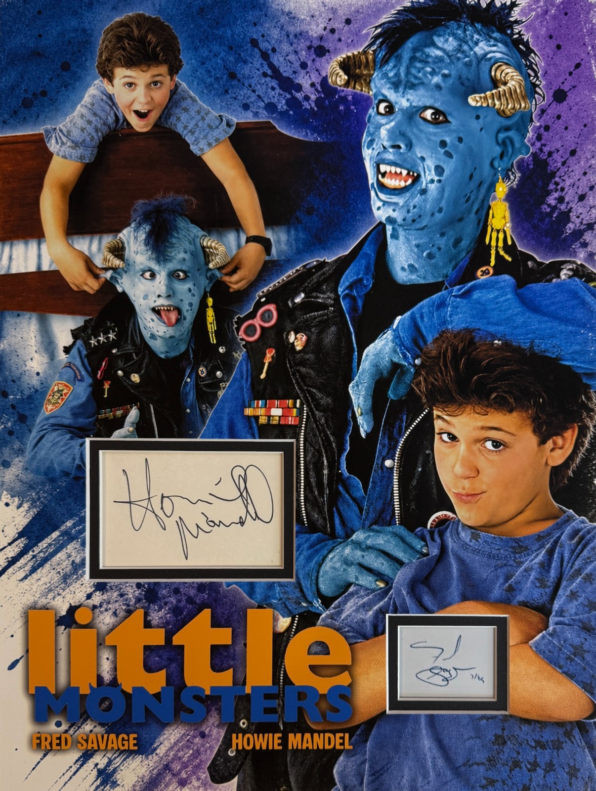 LITTLE MONSTERS Custom 12×16 inch Mat for HOWIE MANDEL & FRED SAVAGE Cut Autographs